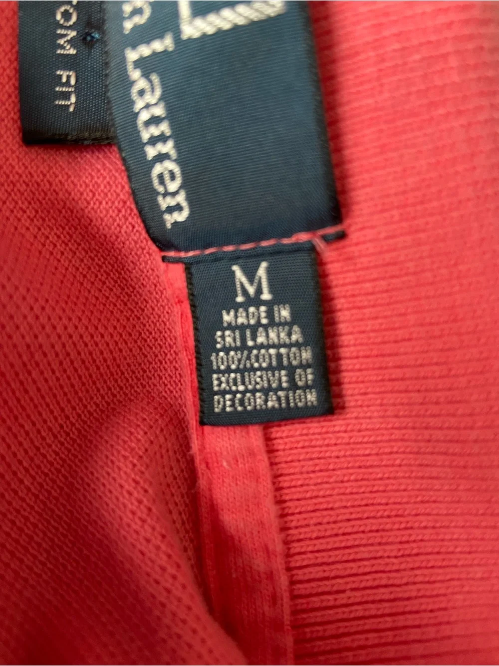 Ralph Lauren Men’s Coral Pink Polo with Green Logo